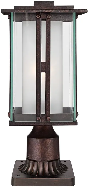 Franklin Iron Fallbrook 15 3/4" Bronze Post Light with Pier Mount