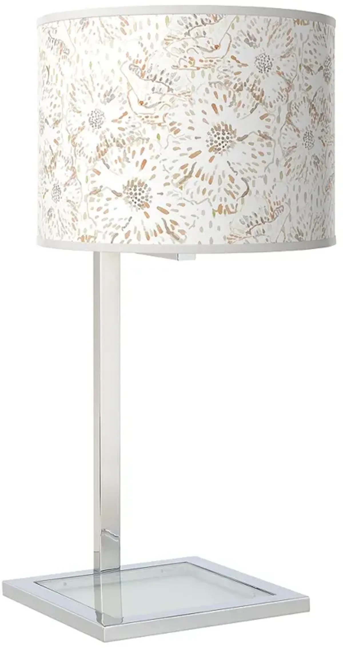 Giclee Gallery Glass Inset 28" Windflowers Shade Modern Table Lamp