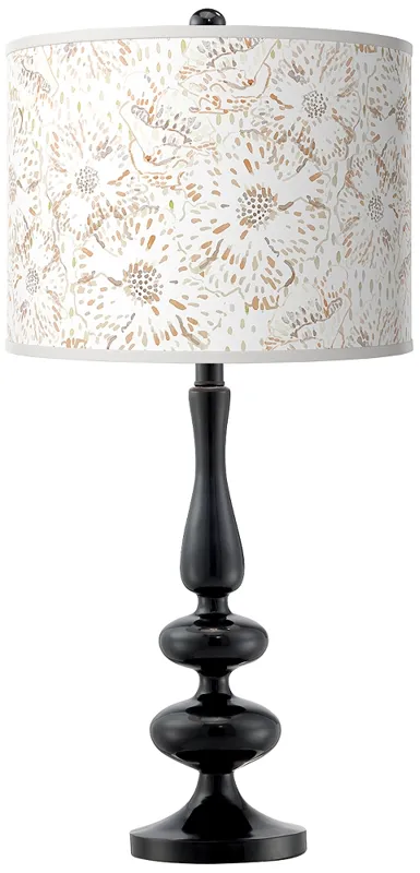 Windflowers Giclee Paley Black Table Lamp