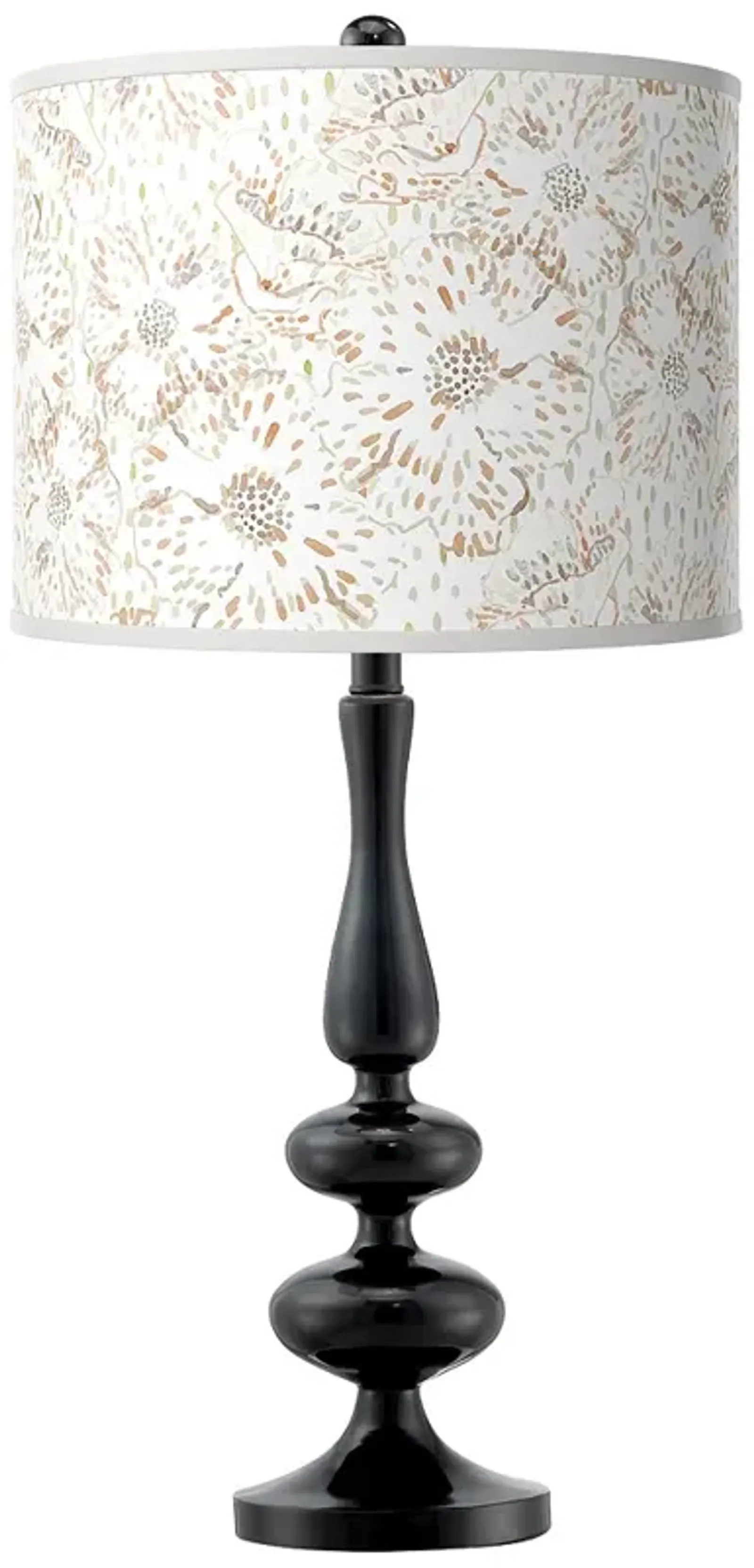 Giclee Glow Paley 29" High Windflowers Shade Black Table Lamp