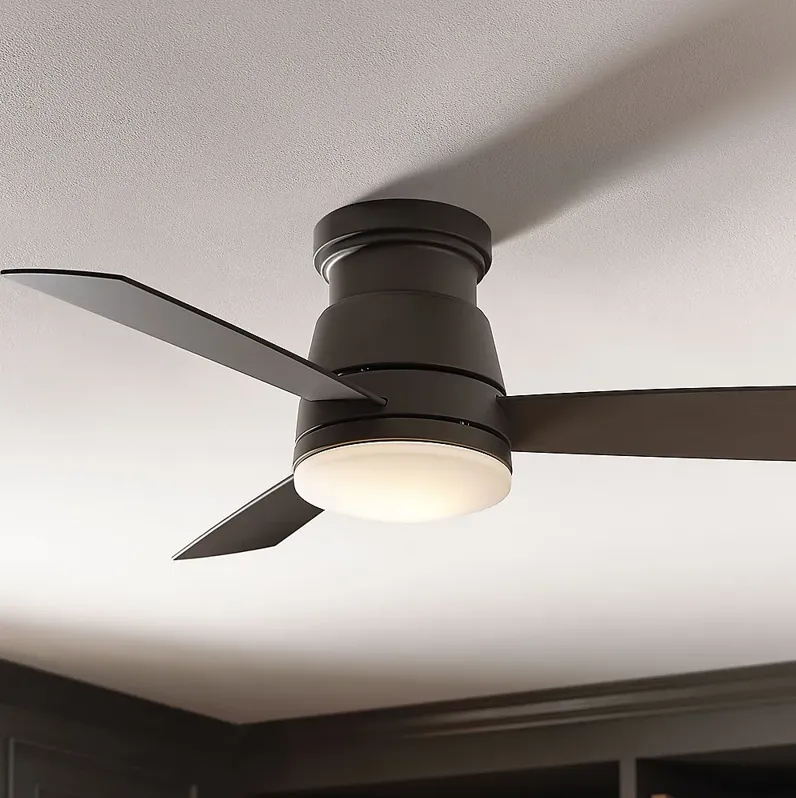 44" Hinkley Trey LED Wet Rated Metallic Matte Bronze Smart Ceiling Fan