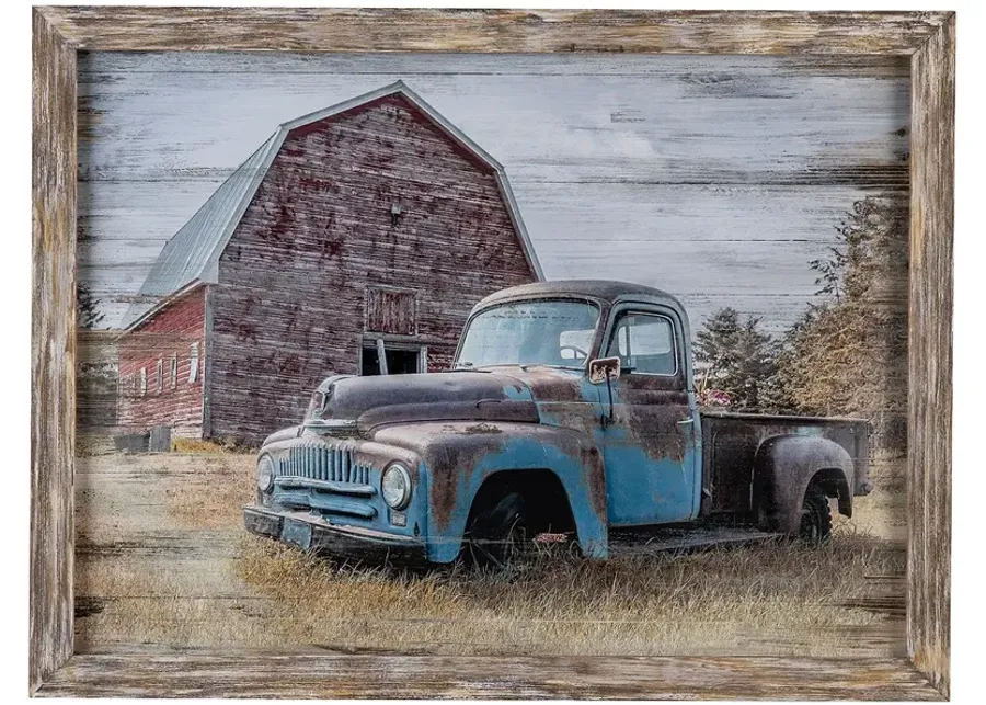 Crestview Collection Old Truck Framed Wood Painting