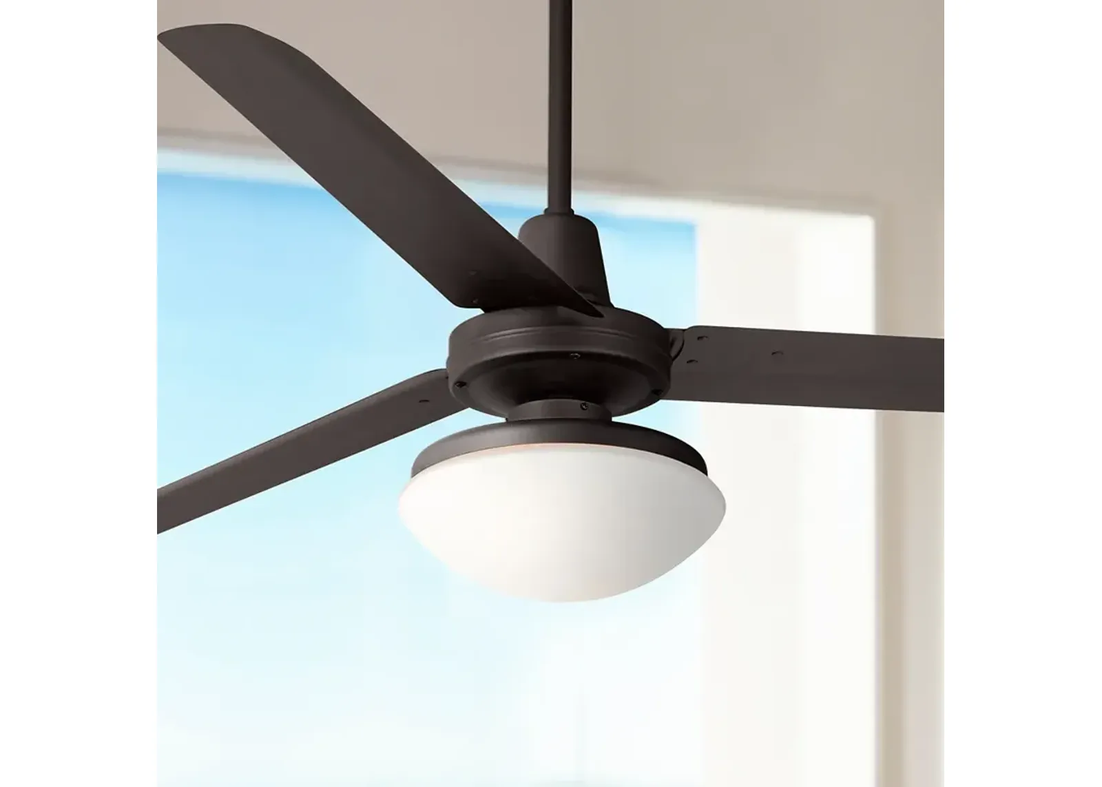 60" Casa Turbina DC Bronze Opal Glass Damp Rated Fan with Remote