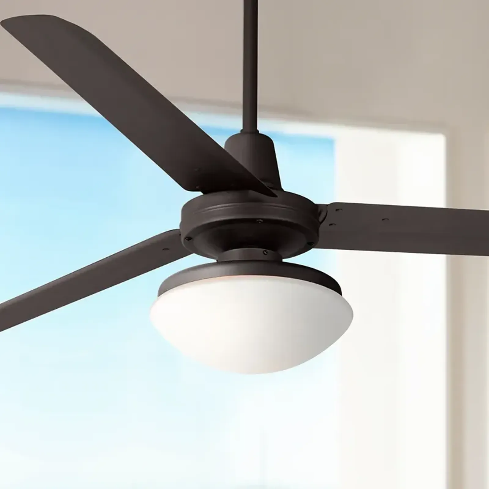 60" Casa Turbina DC Bronze Opal Glass Damp Rated Fan with Remote