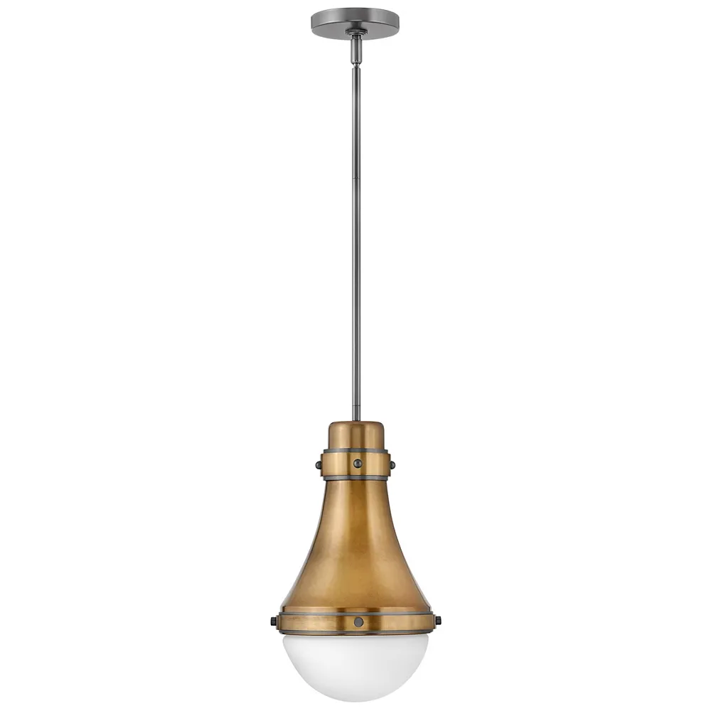 HINKLEY PENDANT OLIVER Small Heritage Brass with Black Oxide accents