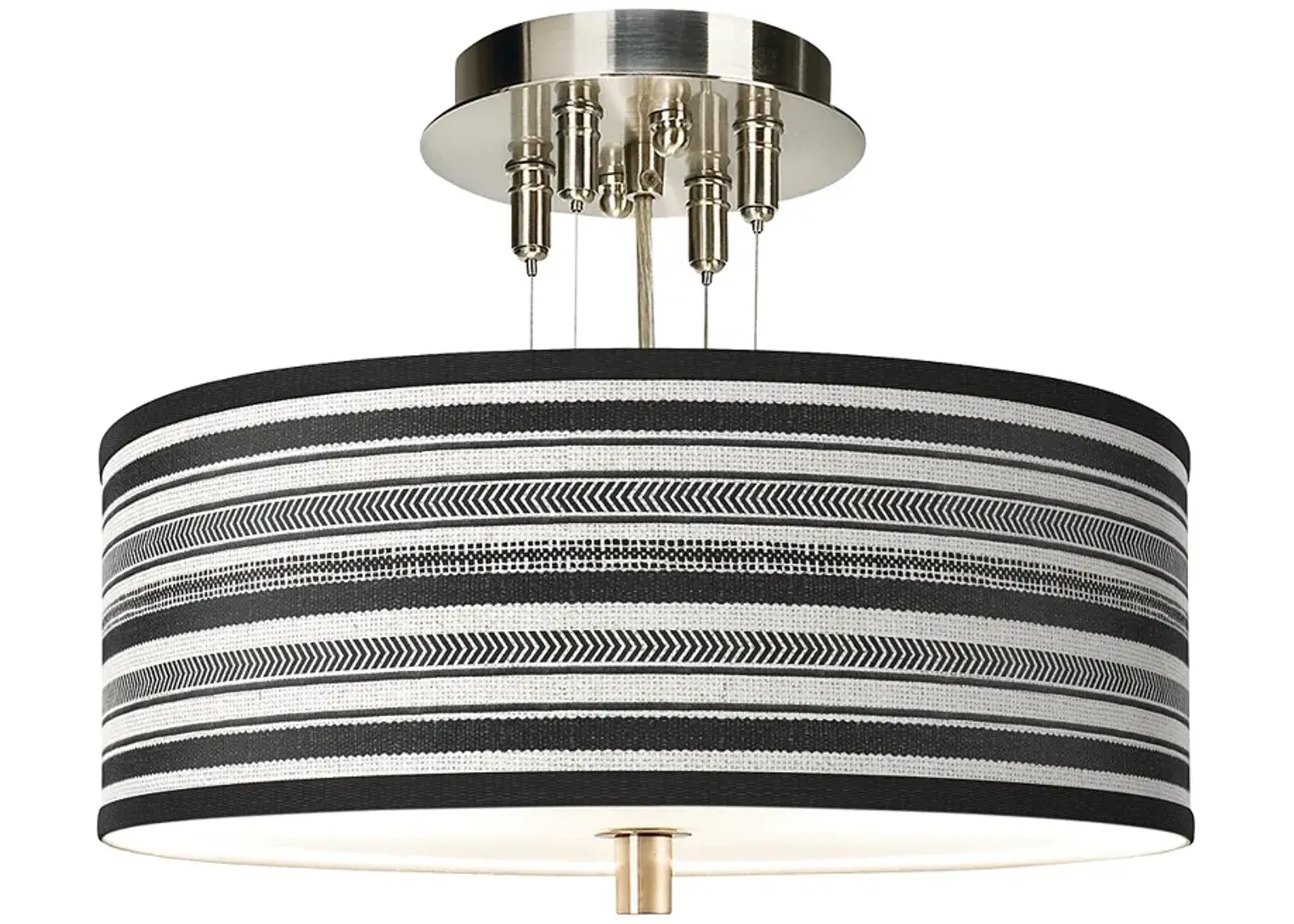 Stripes Noir Giclee 14" Wide Ceiling Light