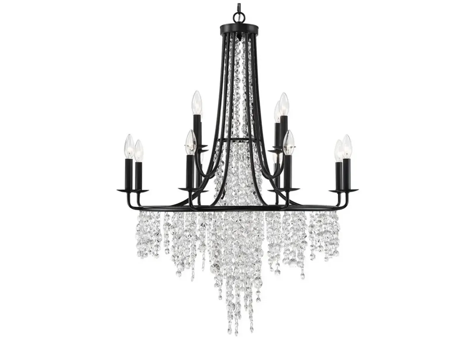 Gabrielle 12 Light Matte Black Chandelier