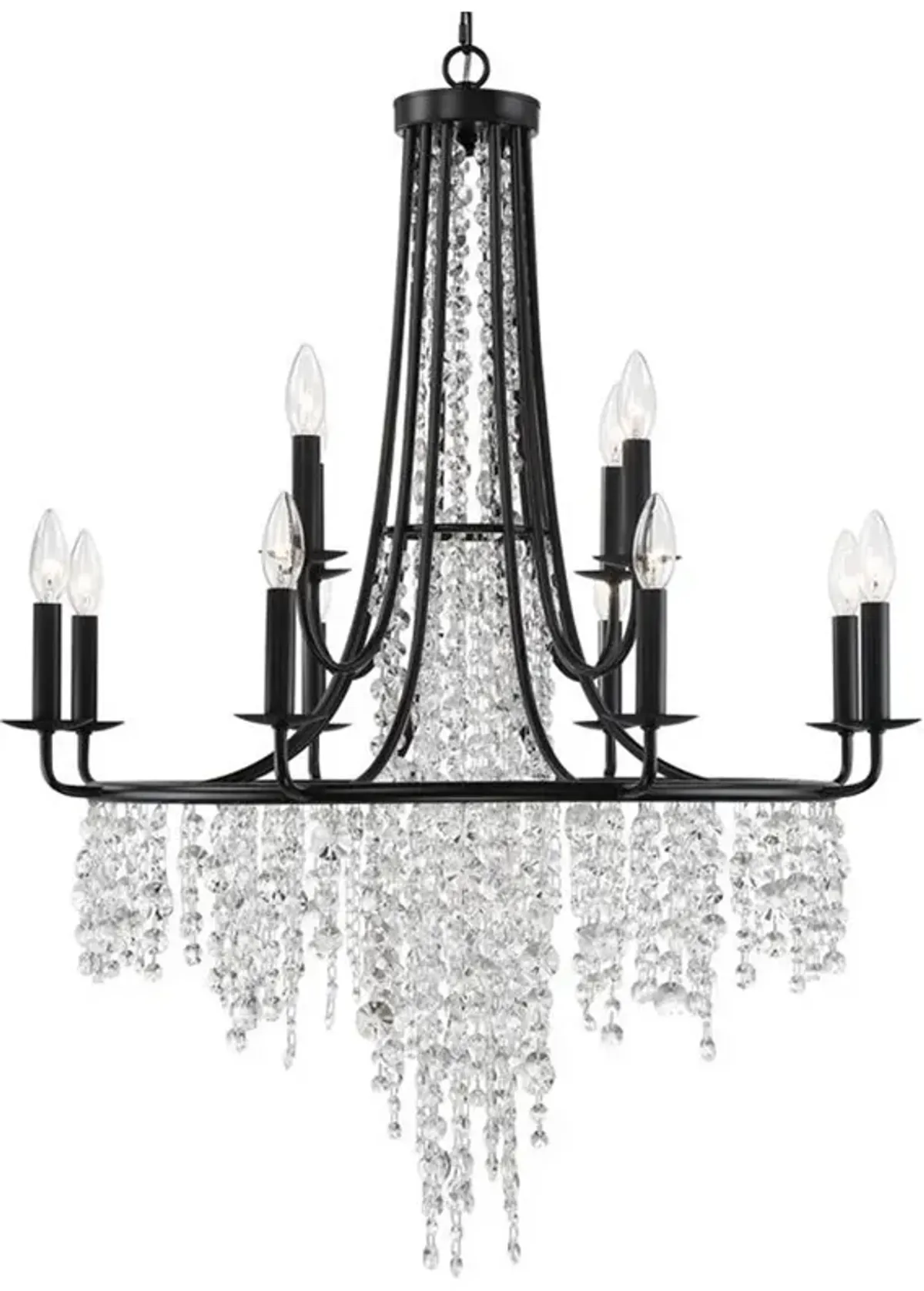 Gabrielle 12 Light Matte Black Chandelier