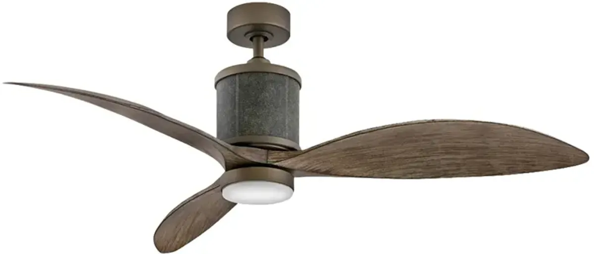 60" Hinkley Merrick LED Damp Outdoor Bronze Driftwood Smart Fan