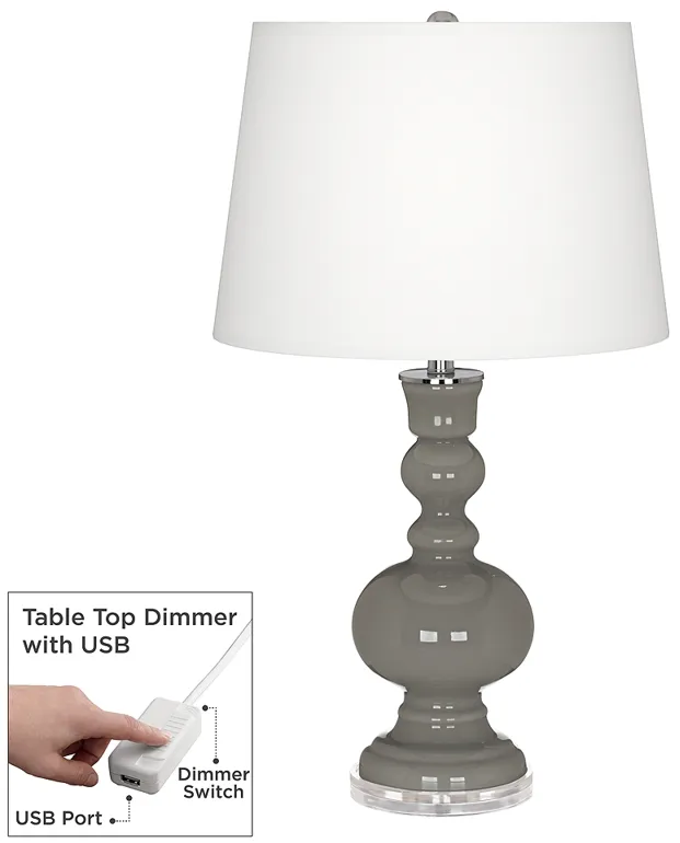 Guantlet Gray Apothecary Table Lamp with Dimmer