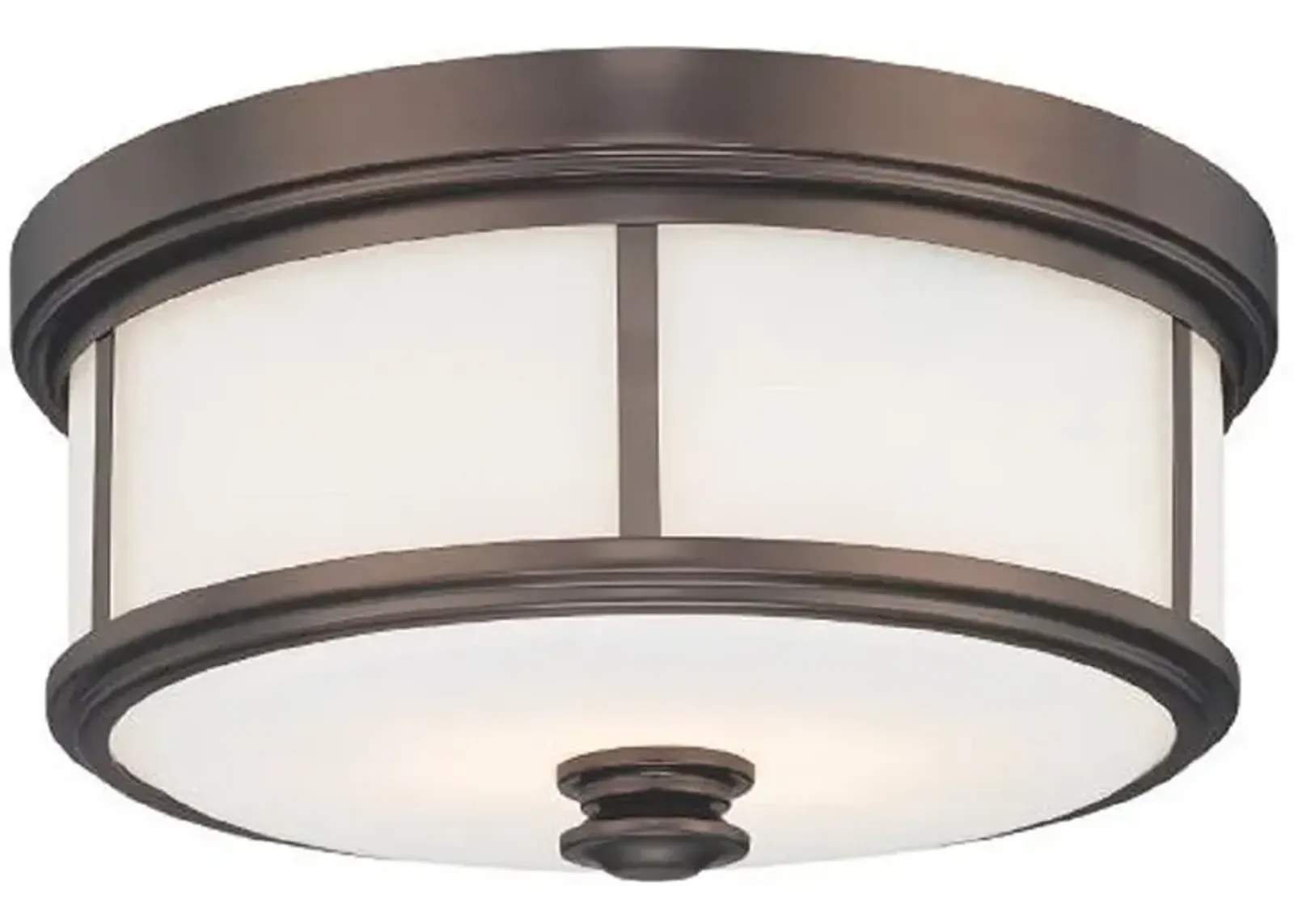 Minka Lavery 3-Light 16-in Harvard Bronze Flush Mount with Glass Shades