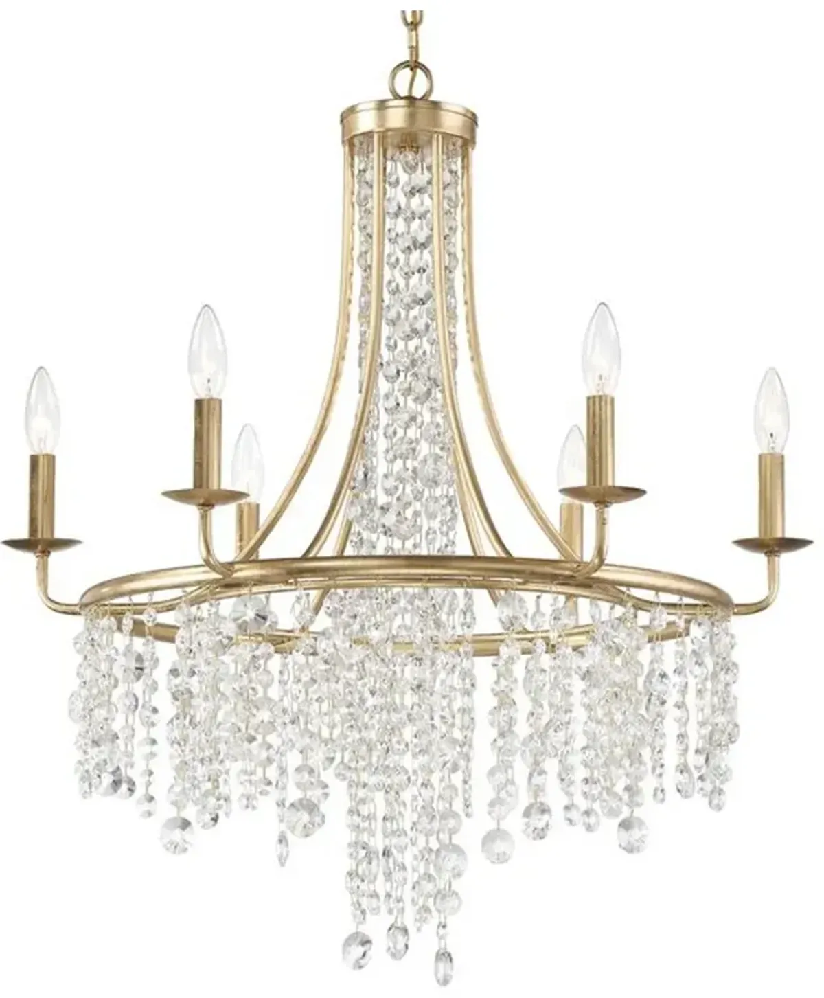 Gabrielle 6 Light Antique Gold Chandelier