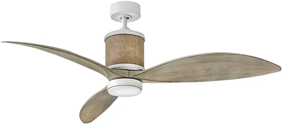 60" Hinkley Merrick White-Weathered Wood Smart Outdoor LED Ceiling Fan