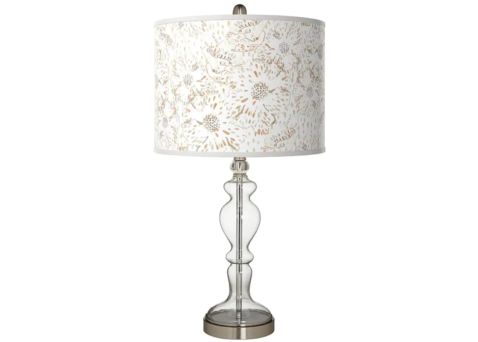 Windflowers Giclee Apothecary Clear Glass Table Lamp