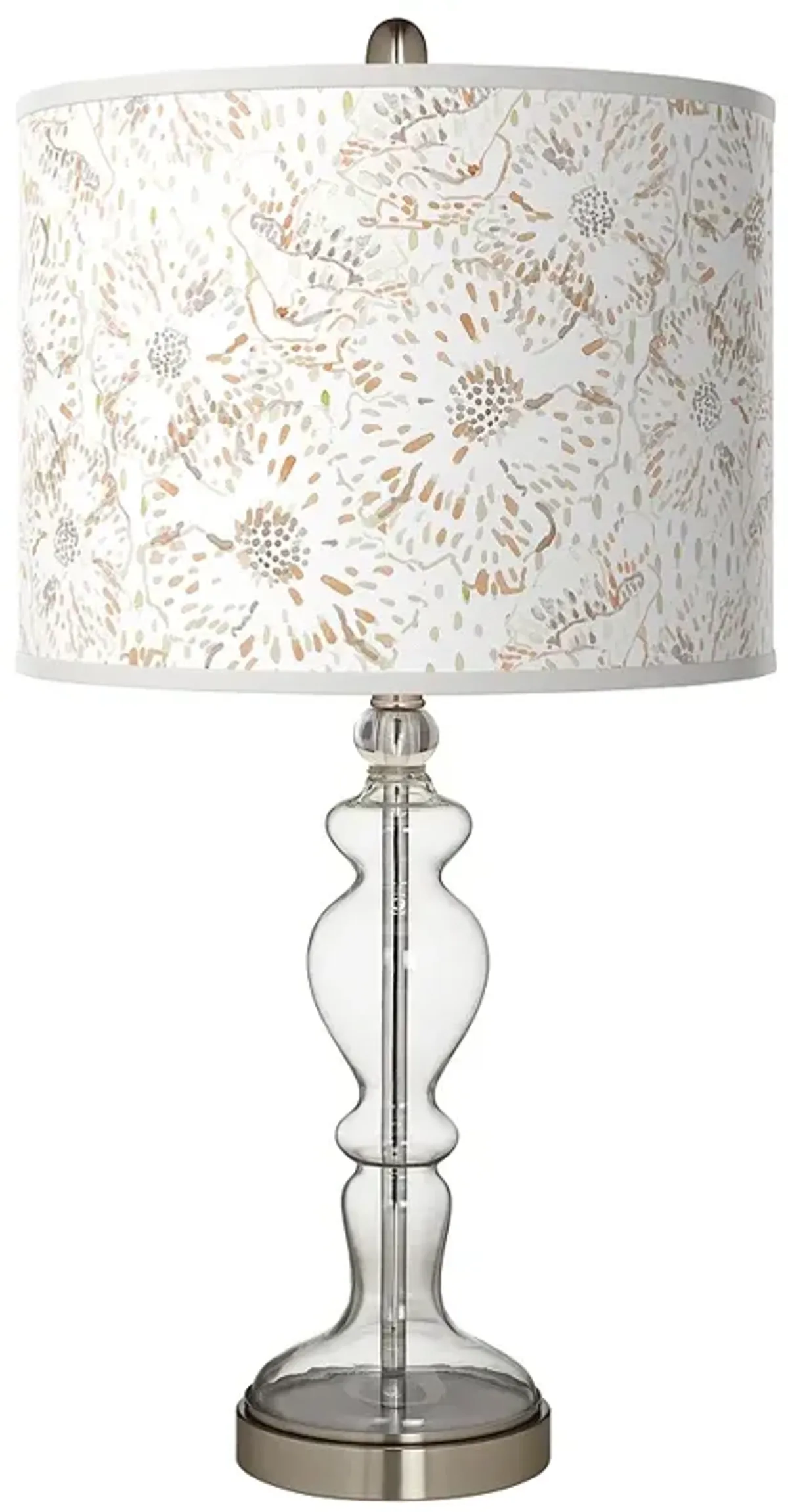 Windflowers Giclee Apothecary Clear Glass Table Lamp