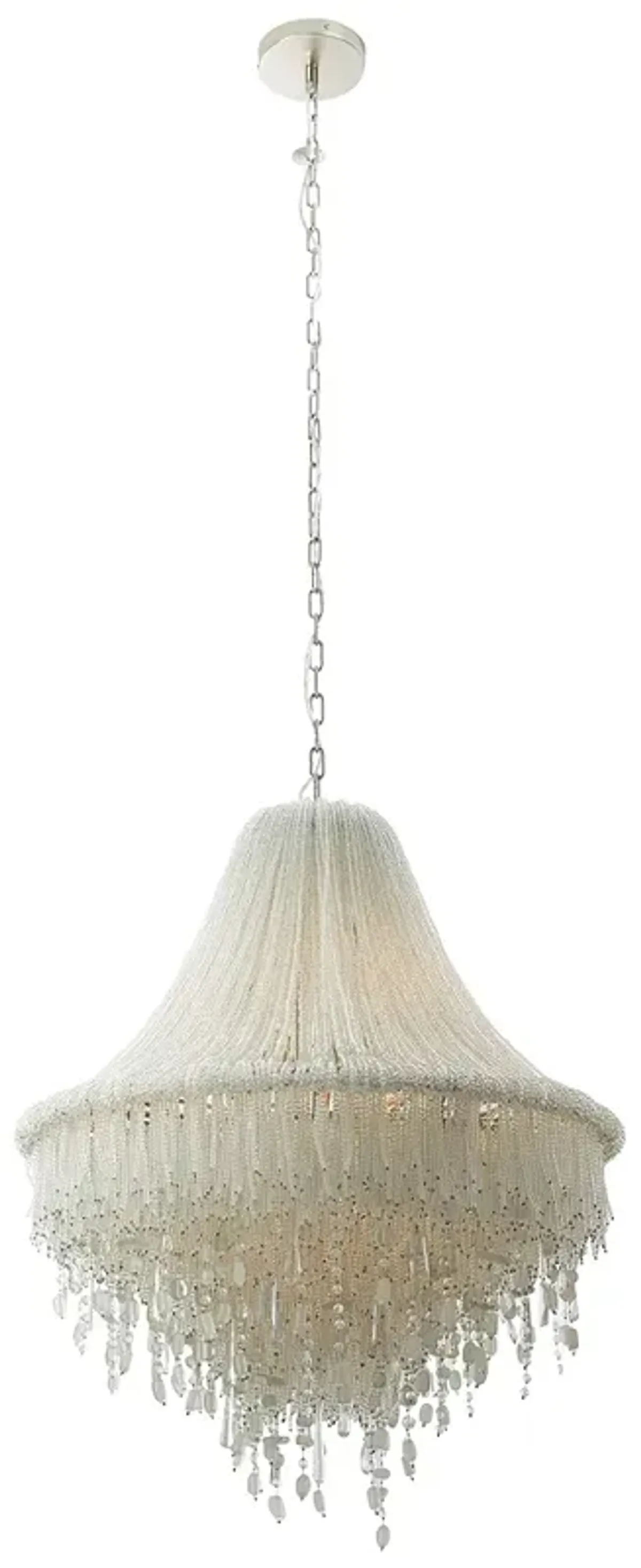 Metropolitan Crystal Reign 7-Light 28.25-in Polished Nickel Pendant