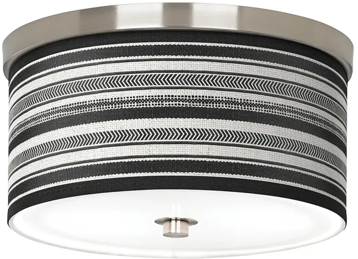 Stripes Noir Giclee Nickel 10 1/4" Wide Ceiling Light