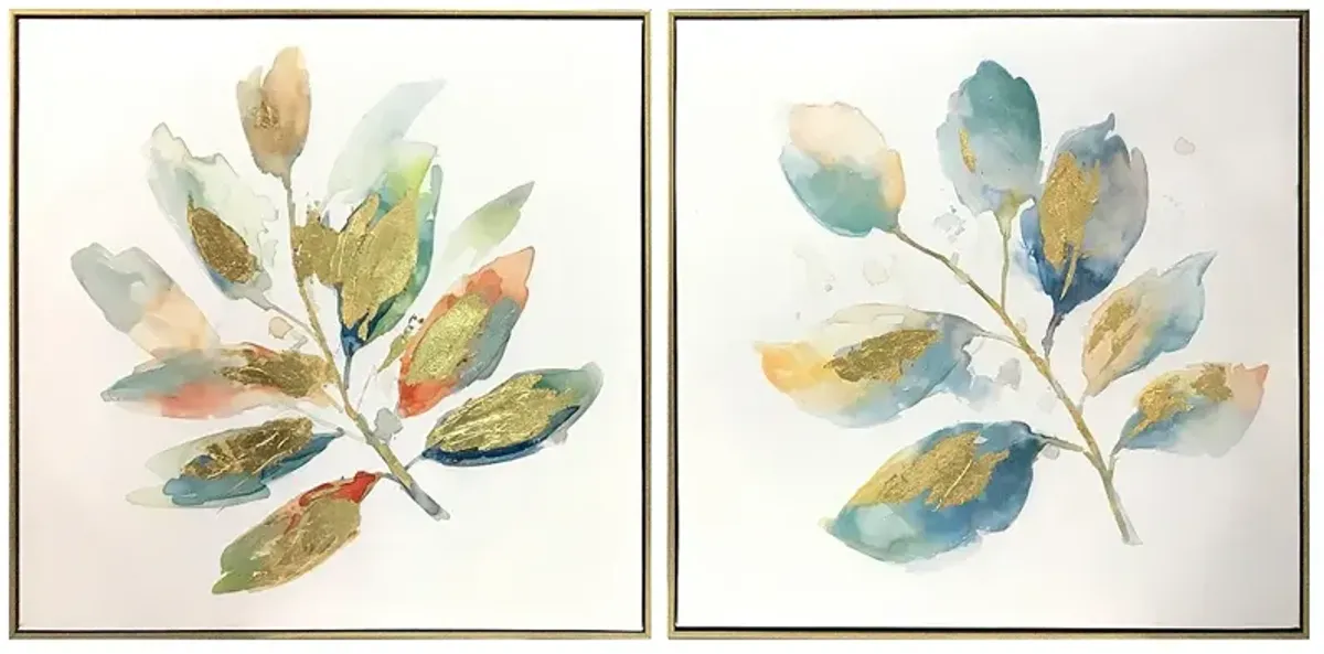 Saige 24" Square 2-Piece Framed Canvas Wall Art Set