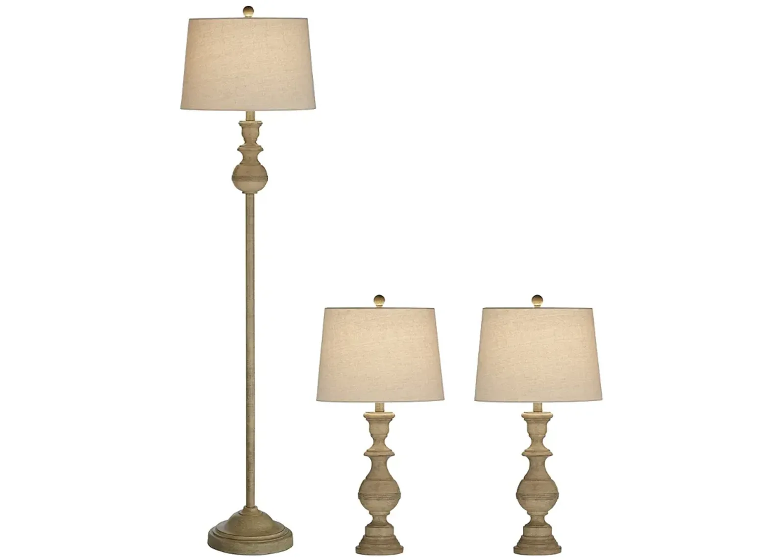 Regency Hill Bly Faux Light Wood Finish Table and Floor Lamp Set