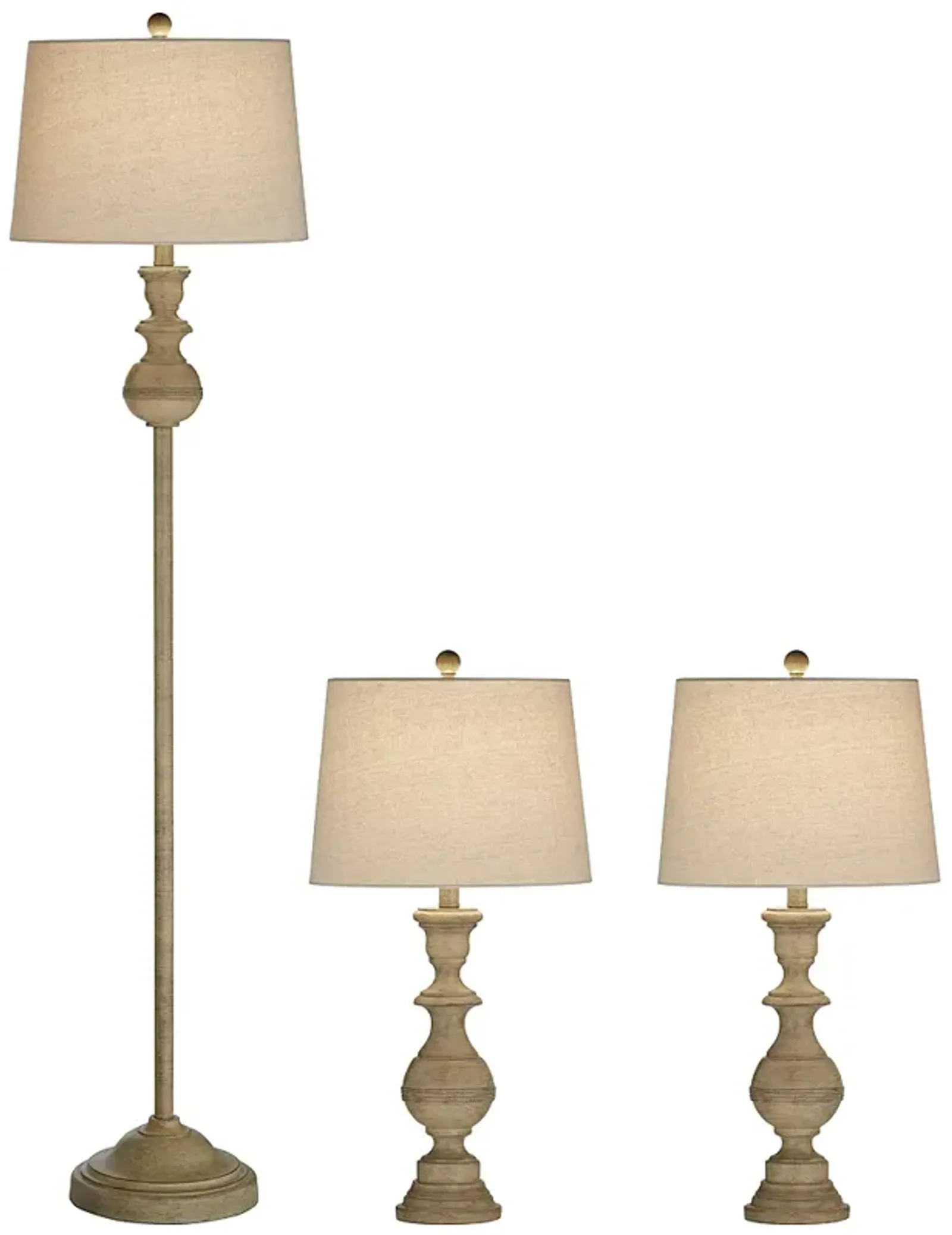 Regency Hill Bly Faux Light Wood Finish Table and Floor Lamp Set