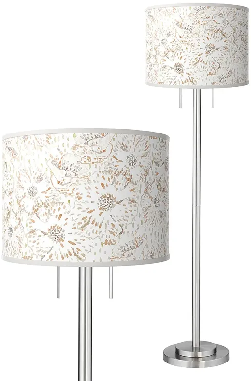 Windflowers Giclee Brushed Nickel Garth Floor Lamp