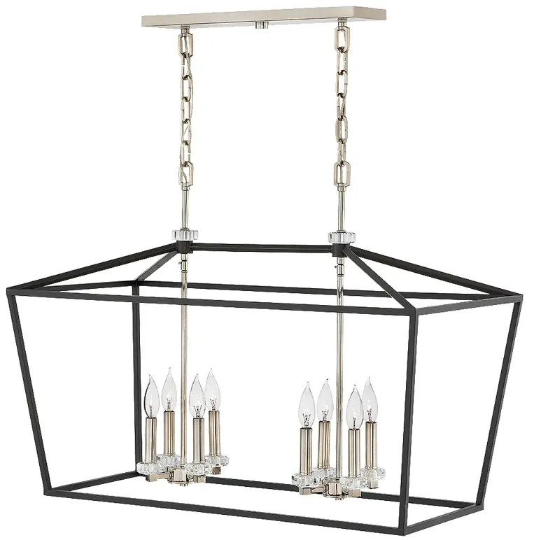 Hinkley Stinson 34" Wide Black Open Frame Linear Island Chandelier