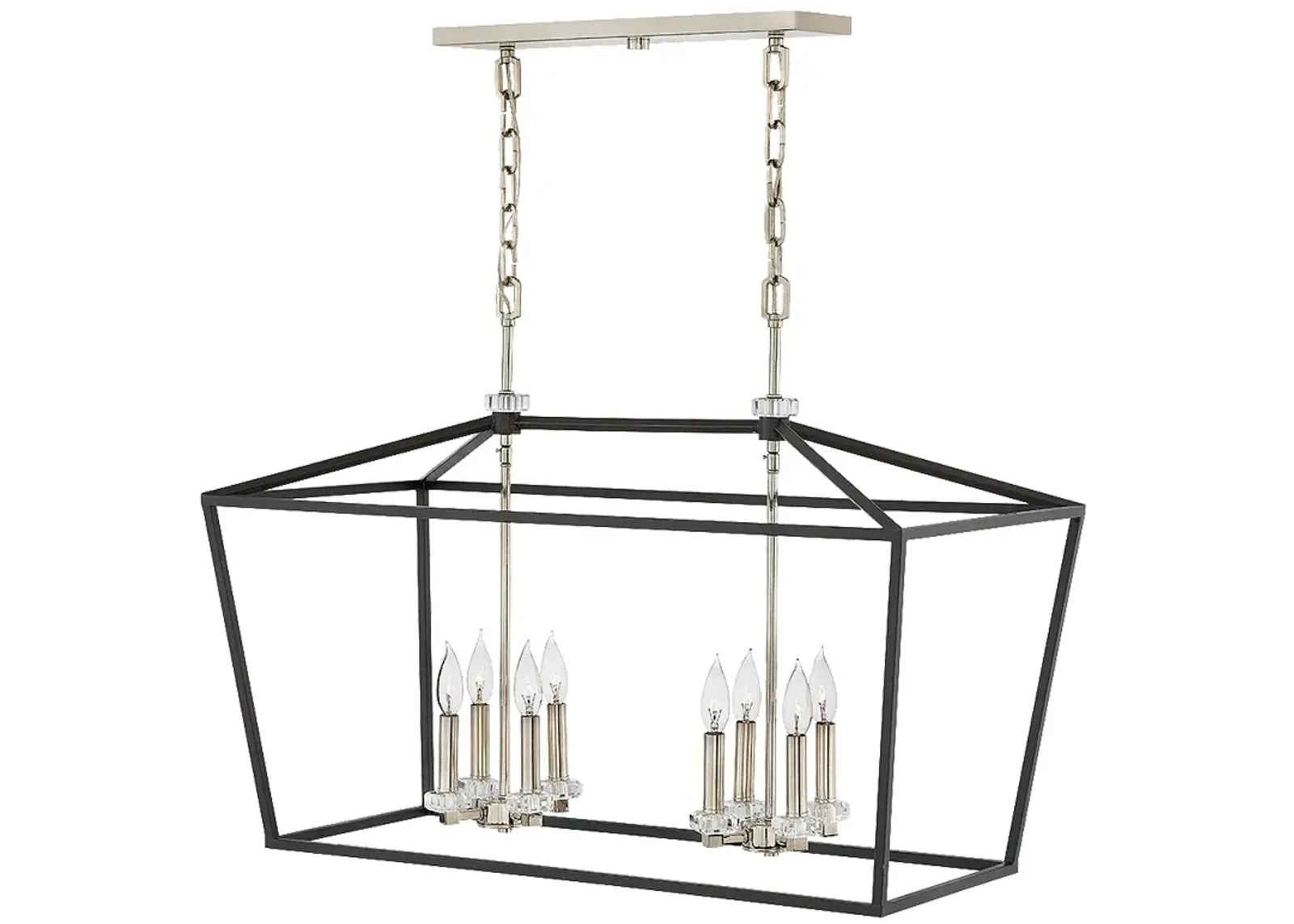 Hinkley Stinson 34" Wide Black Open Frame Linear Island Chandelier