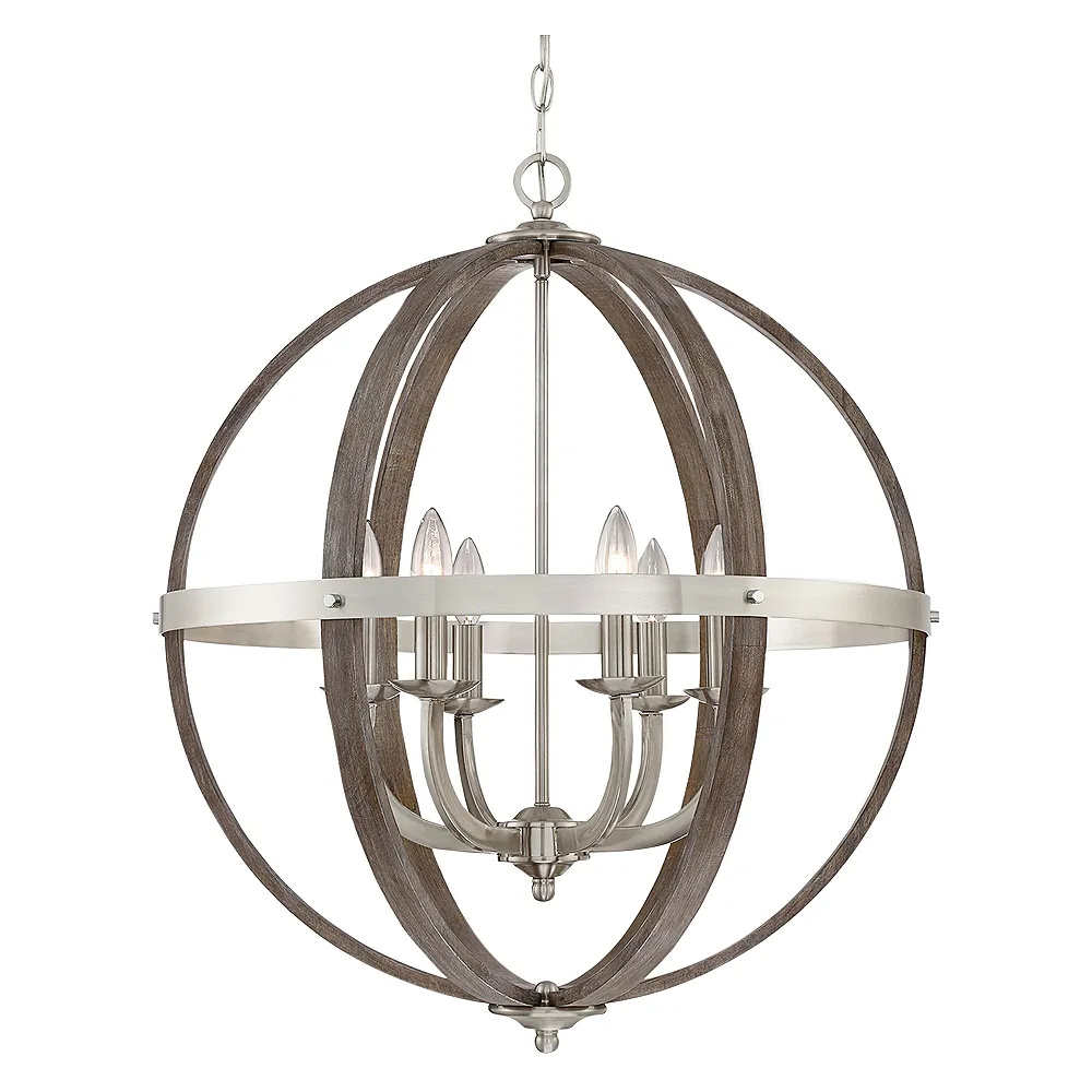 Fusion 24 1/2" Wide Brushed Nickel 6-Light Orb Chandelier