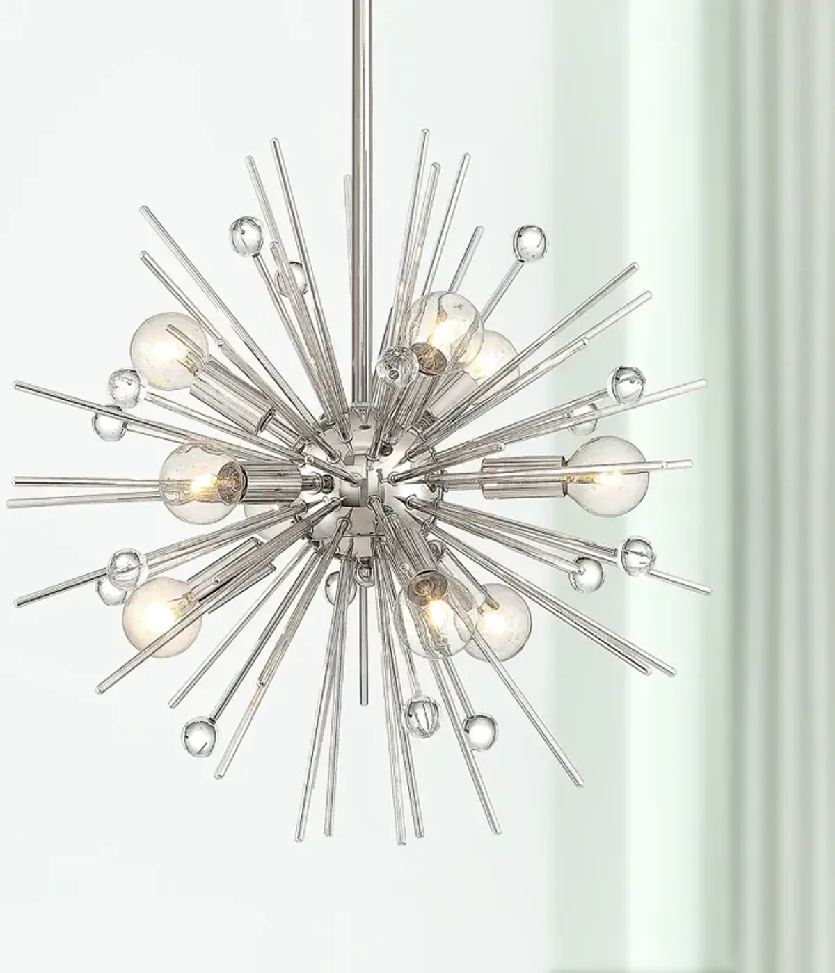 Possini Euro Janae 18" Nickel Starburst Sputnik Modern Pendant Light