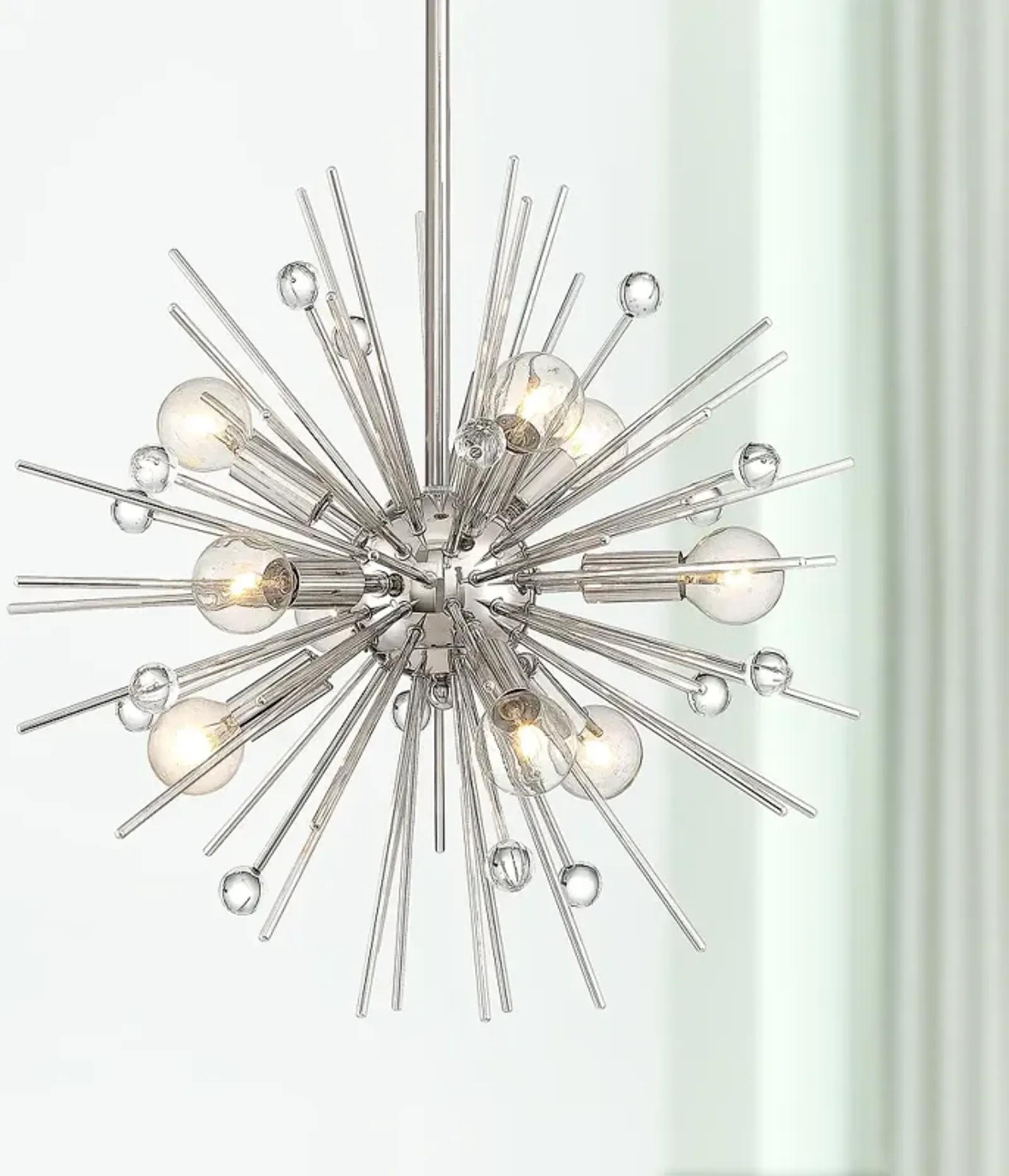 Possini Euro Janae 18" Nickel Starburst Sputnik Modern Pendant Light