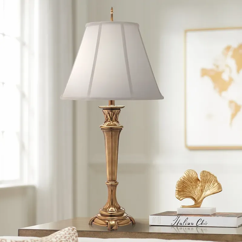 Stiffel Layna 35" Traditional Burnished Brass Table Lamp