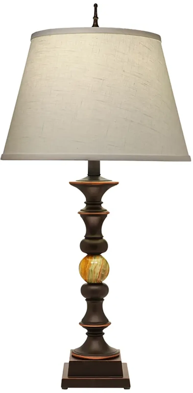 Stiffel Ella Onyx Bronze and Medium Green Onyx Table Lamp