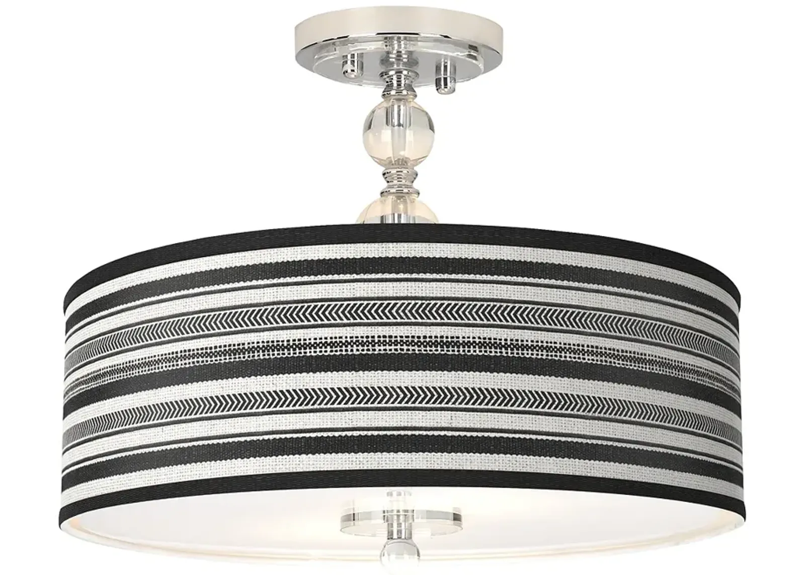 Stripes Noir Giclee 16" Wide Semi-Flush Ceiling Light