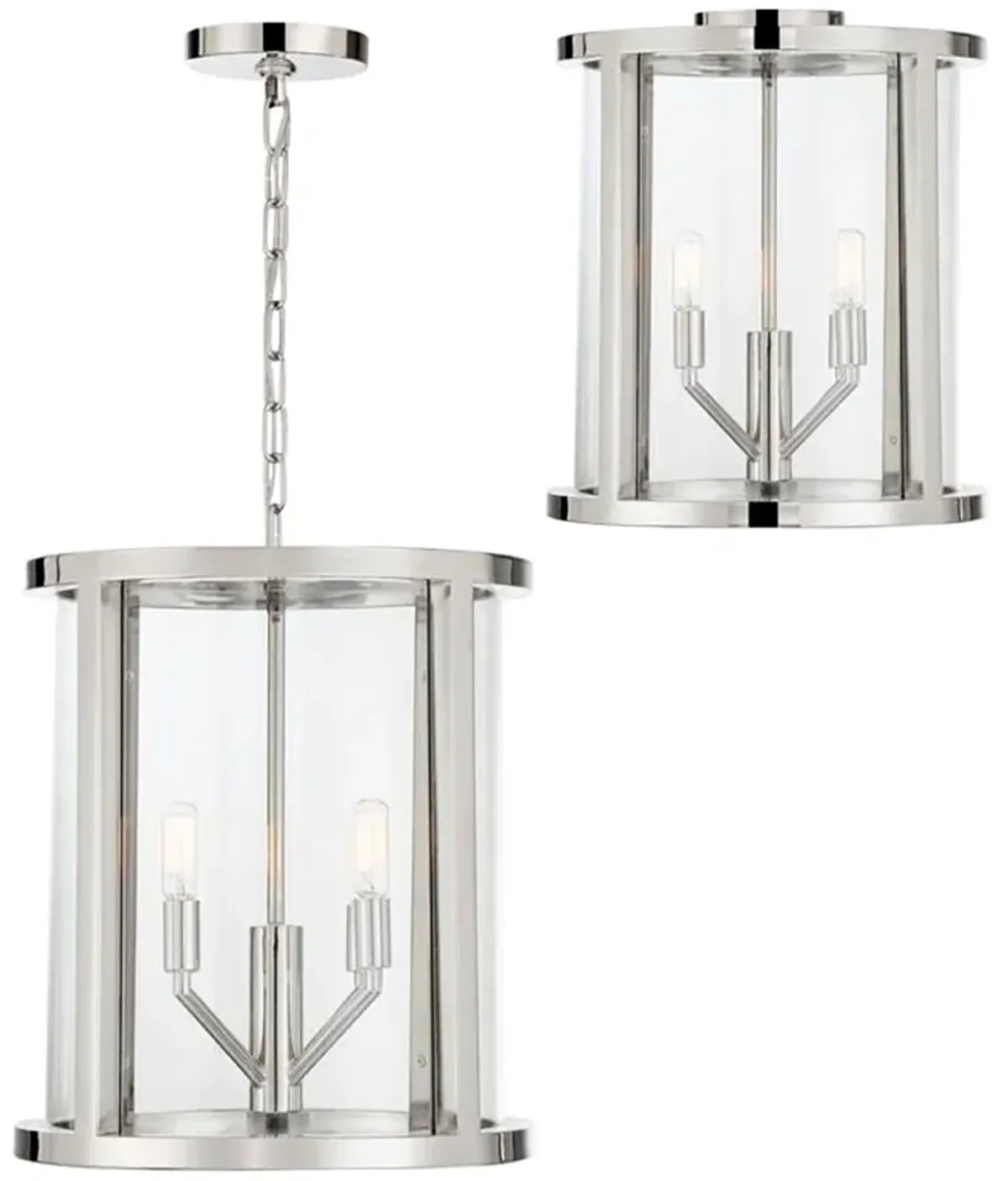 Libby Langdon for Crystorama Devon 4 Light Polished Nickel Lantern