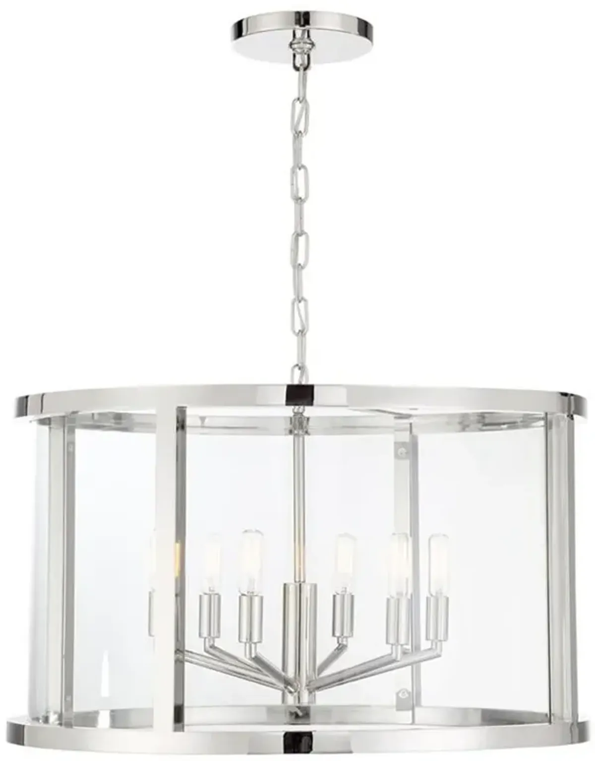 Libby Langdon for Crystorama Devon 6 Light Polished Nickel Lantern