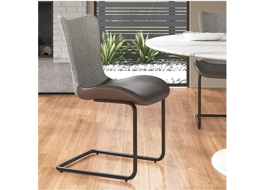 Juni Dark Gray Leatherette Side Chair