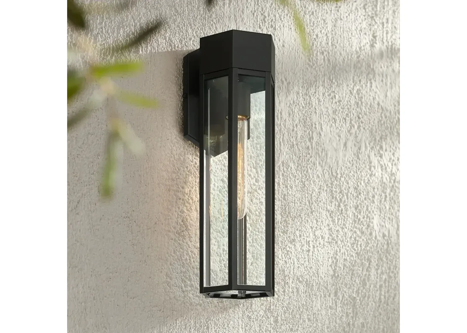 Gambit 17" High Matte Black Outdoor Wall Light