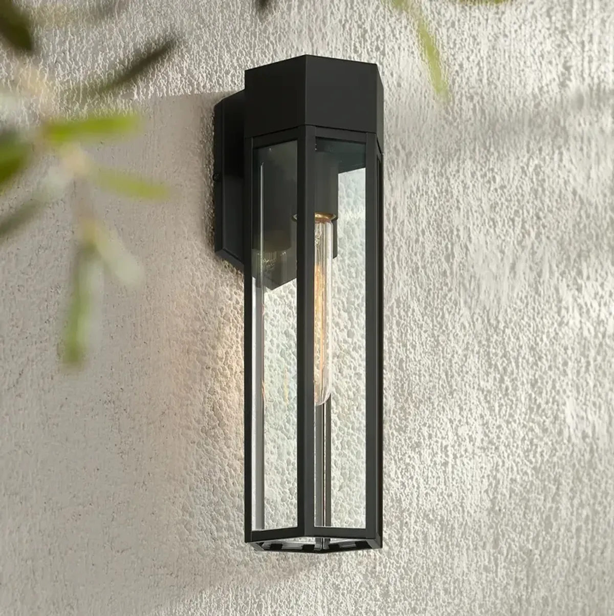 Gambit 17" High Matte Black Outdoor Wall Light