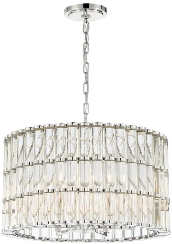 Libby Langdon for Crystorama Elliot 6 Light Polished Nickel Chandelier