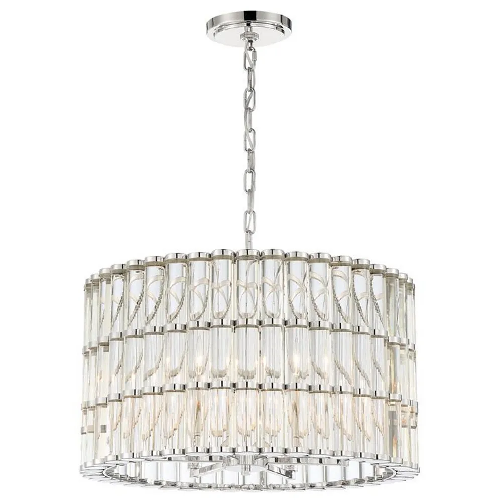 Libby Langdon for Crystorama Elliot 6 Light Polished Nickel Chandelier