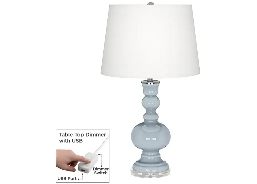 Color Plus Apothecary 30" Take Five Blue Table Lamp with USB Dimmer