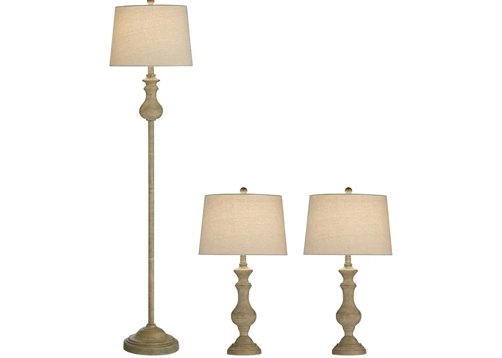 Regency Hill Southall Faux Wood Finish Table and Floor Lamps Set