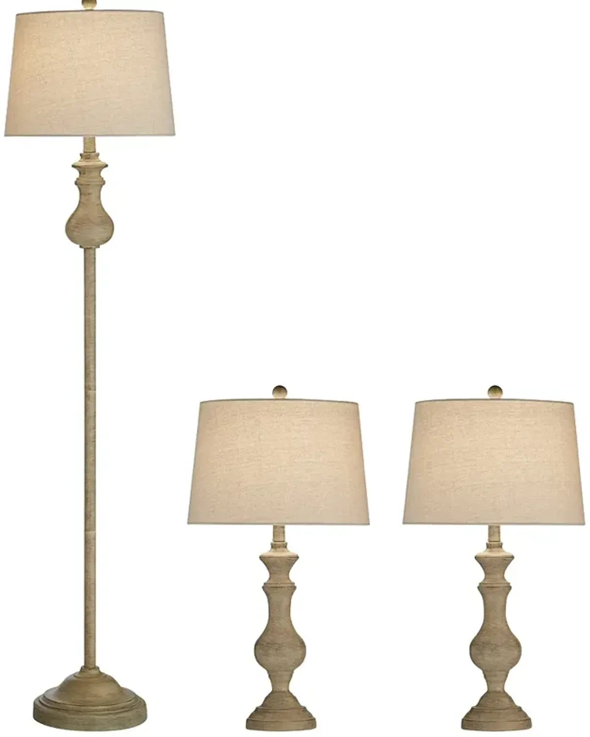 Regency Hill Southall Faux Wood Finish Table and Floor Lamps Set