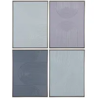 Crestview Collection Pastel Ways Framed Canvas Painting Set of 4