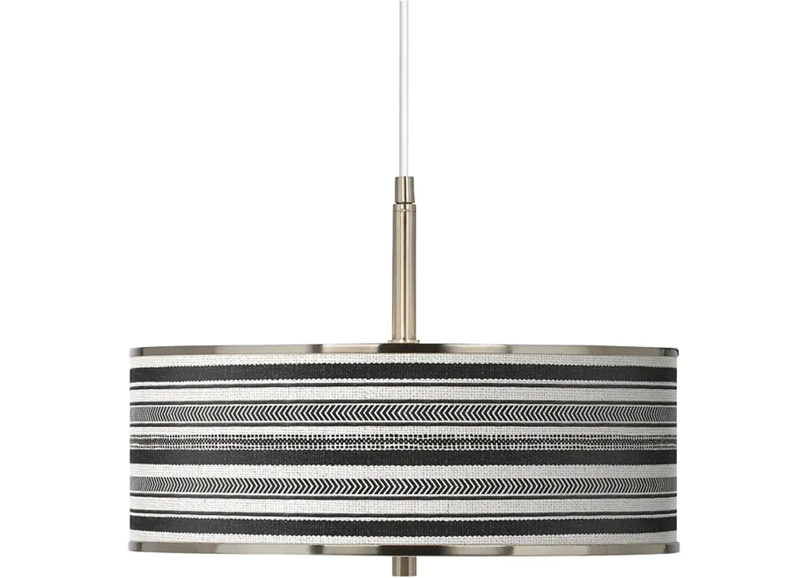 Stripes Noir Giclee Glow 16" Wide Pendant Light