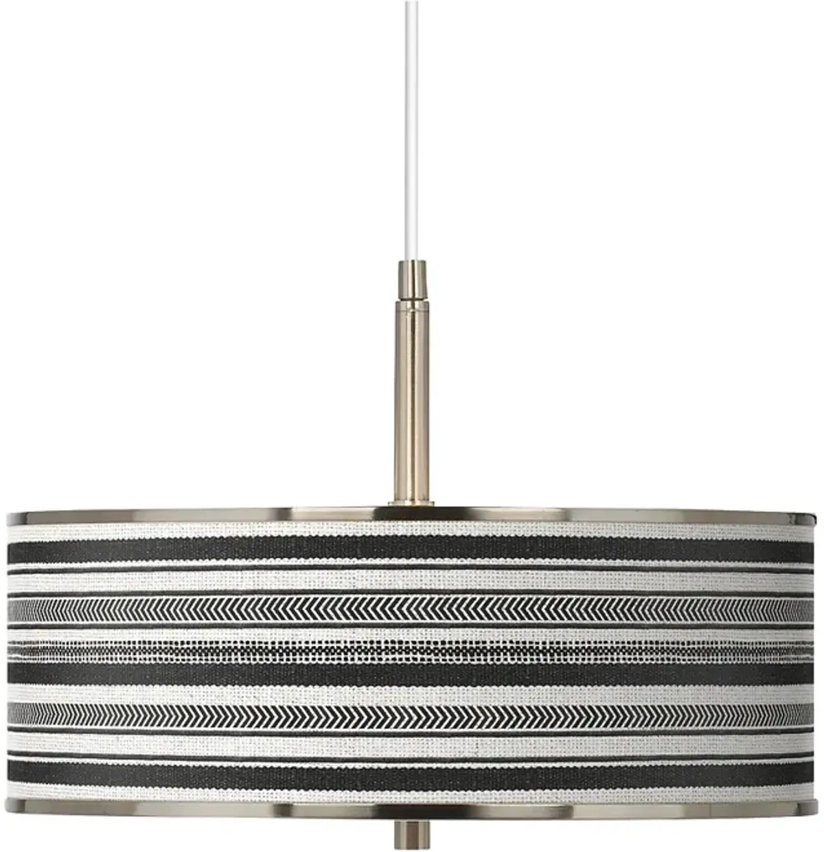 Stripes Noir Giclee Glow 16" Wide Pendant Light