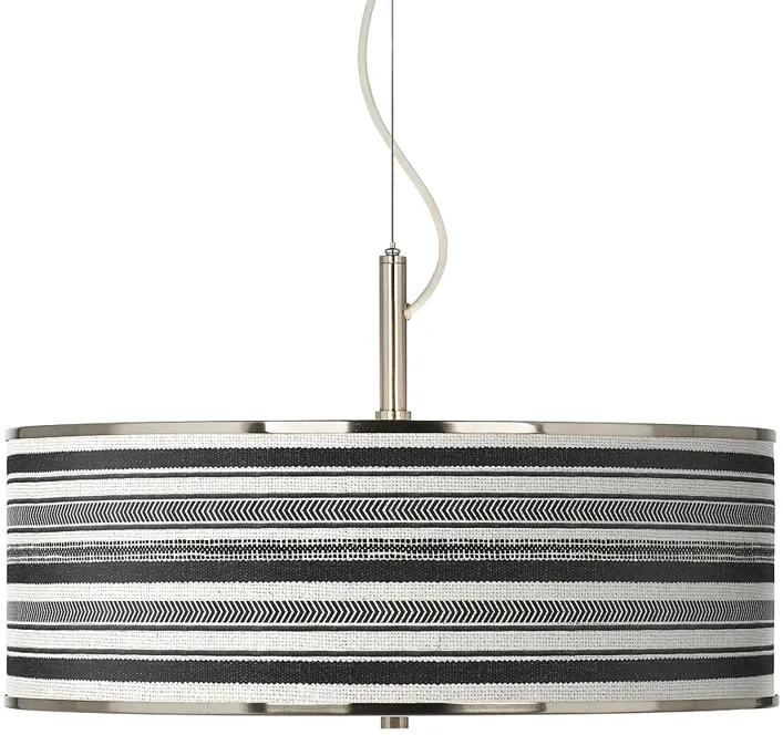 Stripes Noir Giclee Glow 20" Wide Pendant Light