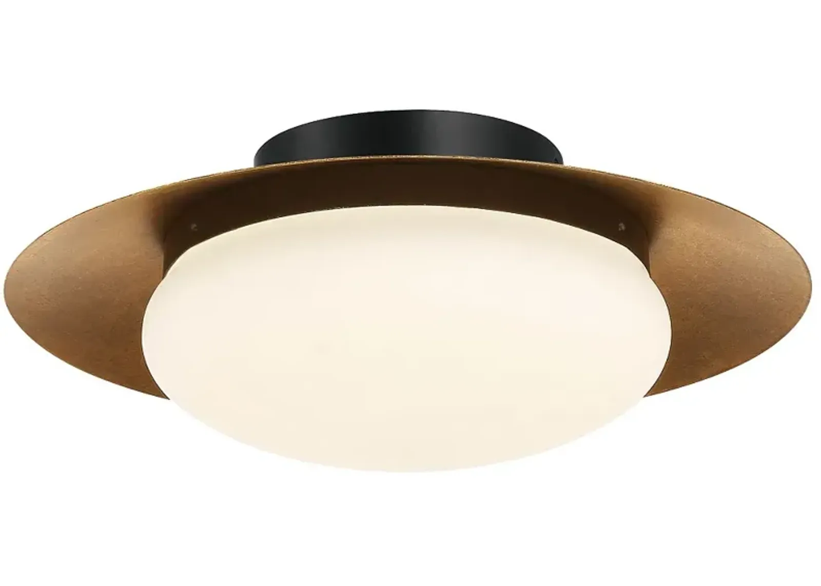 Minka Lavery Zinola 1-Light LED Sand Black and Halcyon Gold Flush Mount