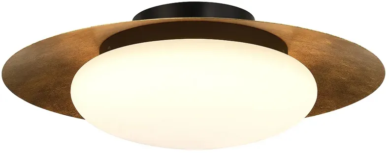 Minka Lavery Zinola 1-Light LED Sand Black and Halcyon Gold Flush Mount