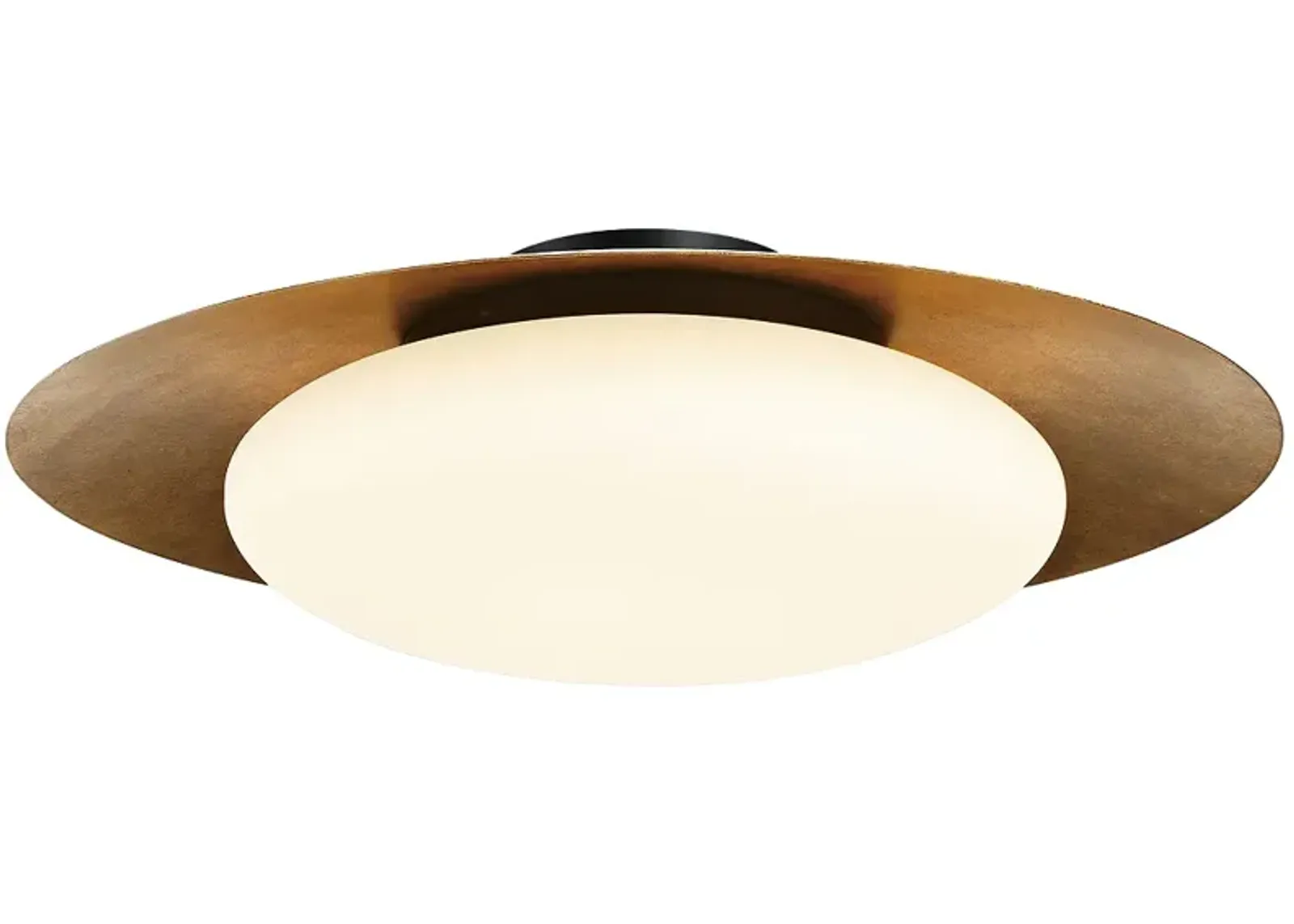 Minka Zinola 24" LED Halcyon Gold White Glass Ceiling Light